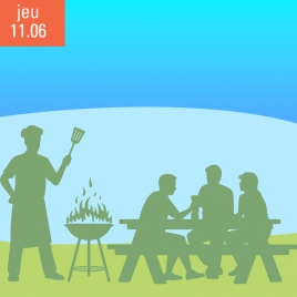 AUBE DEJEUNER AU BORD DE L'EAU